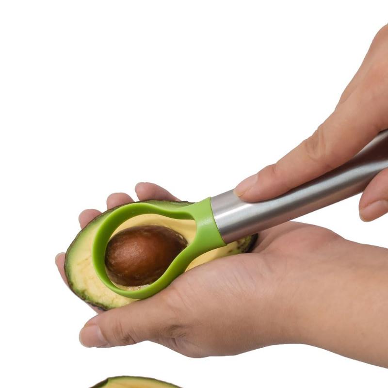 Department Store 1pc 2-in-1 Stainless Steel Avocado Slicer & Peeler  Multifunctional Kitchen Gadget, Ergonomic Handle, Dishwasher Safe, Cuts Peels Avocados, Mangoes, Dragon Fruit More, Culinary Accessory | Sleek Metallic Design Stainl