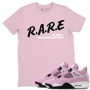 Unisex T-shirt to match Jordan 4 Orchid - Be Rare Uncommon Different. 100% Cotton for Casual Wear. Comfortable Summer Unisex T-Shirt to match Jordan Sneaker. Streetwear Style. urban outfitters