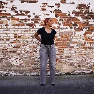 The Olivia - Grey Wide Leg Jeans