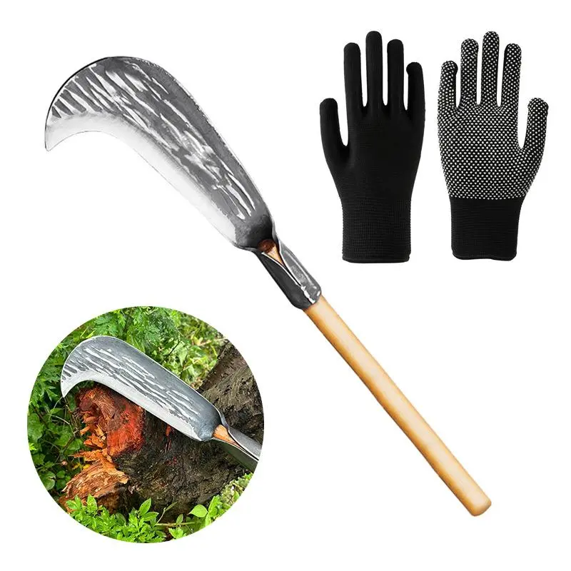 Vaseeka Manganese Steel Gardening Shears with Wooden Handles, for trimming small shrubs and weeds in the yard, clearing paths, and garden maintenance
