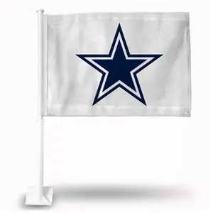 RicoIndustries  Dallas Cowboys Car Flag with Star - White