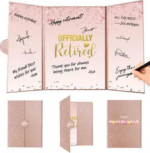 Rose Gold Retirement Party Decorations for Women Officially Retired Guest Sign in Book Alternative 18 x 12 Retired Signature Book Awesome Retirement Gifts