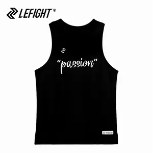 LEFIGHT Summer Beach Vest For Men And Women Comfortable Sports Loose Quick-Drying Black Sleeveless Print Tank