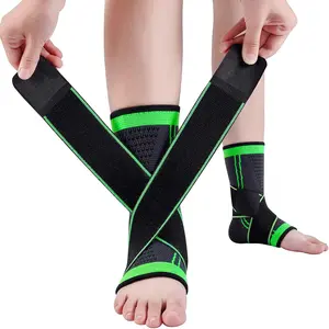 Ankle Support Brace, Breathable Ankle Compression Sleeve with Adjustable Wrap,Elastic Ankle Braces Stabilizer for Plantar Fasciitis,Achilles Tendonitis,Sprained Ankle Pain Swelling Relief (Single)