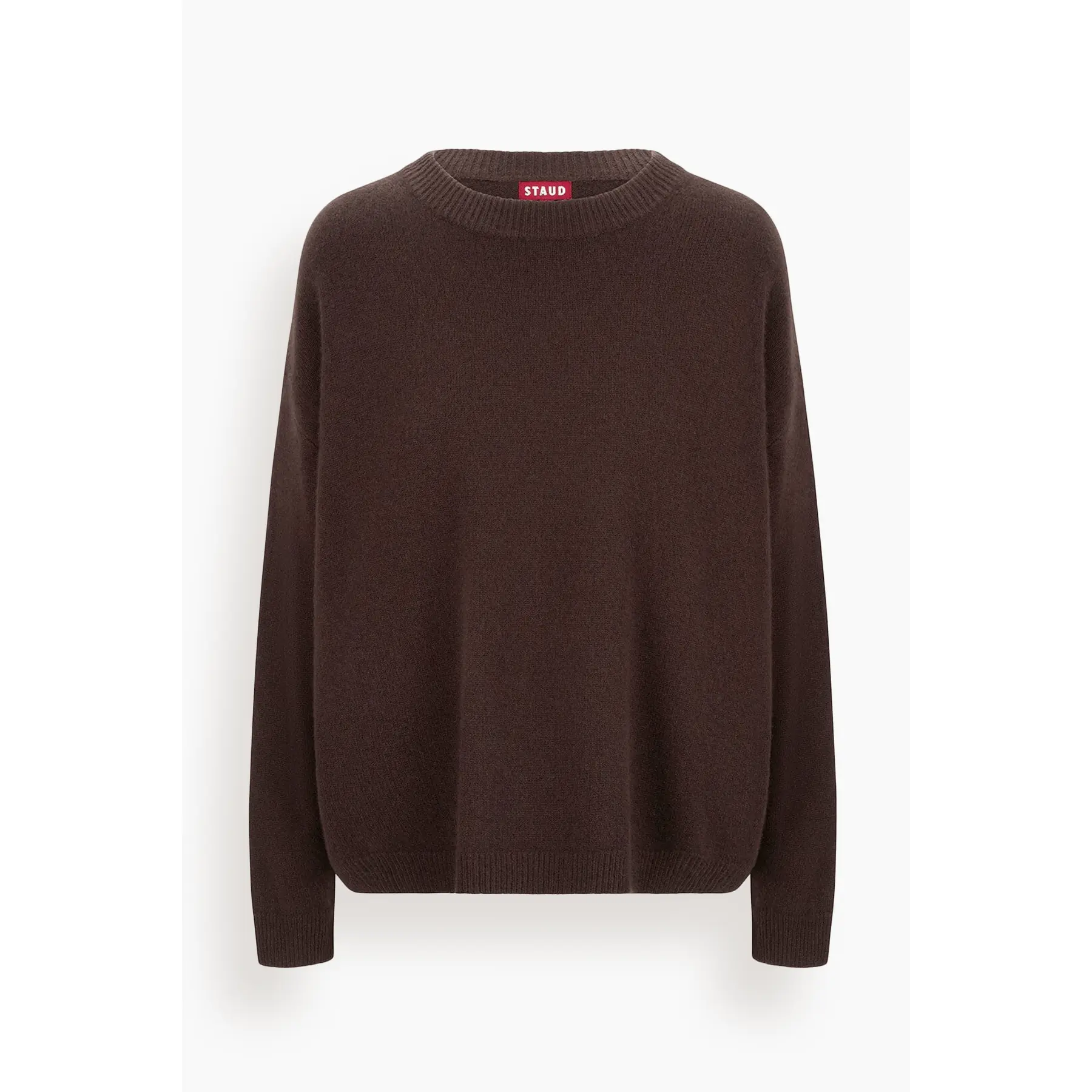 Serrano Cashmere Relaxed Crewneck Sweater in Dark Chocolate