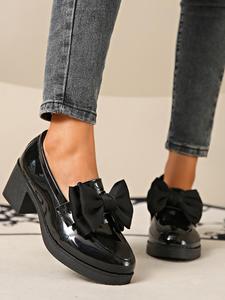 women's fashionable bowknot design loafers, casual comfortable thick sole shoes for daily wear, all-match commuter shoes for work & daily wear, valentine's day, gift