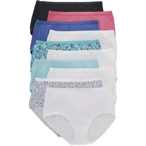 Women's Underwear Brief Pack, 10-Pack, Full-Coverage Brief Panties, Moisture-Wicking Underwear for Women
