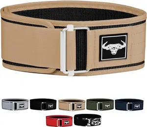 Quick Locking Premium Weight Lifting Belt - Powerlifting, Cross Training for Men and Women - 4 Inch Back Support, Metal Buckle - Professional Fitness, Olympic Lifting, Deadlift