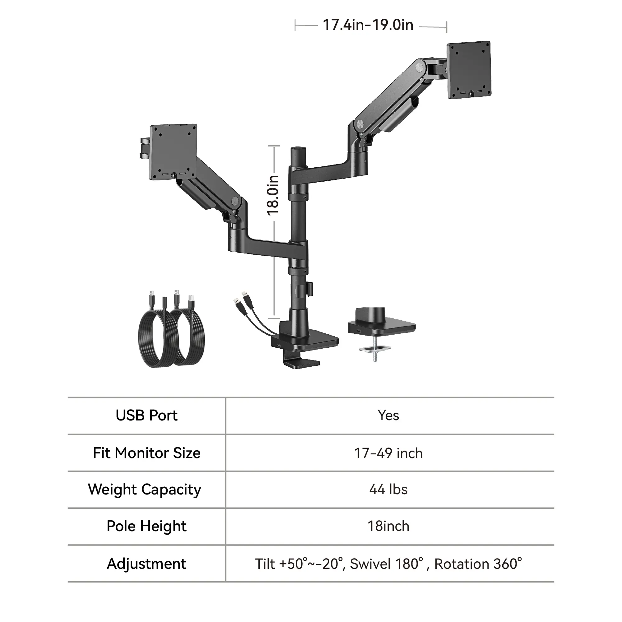 Black Dual Monitor (USB)