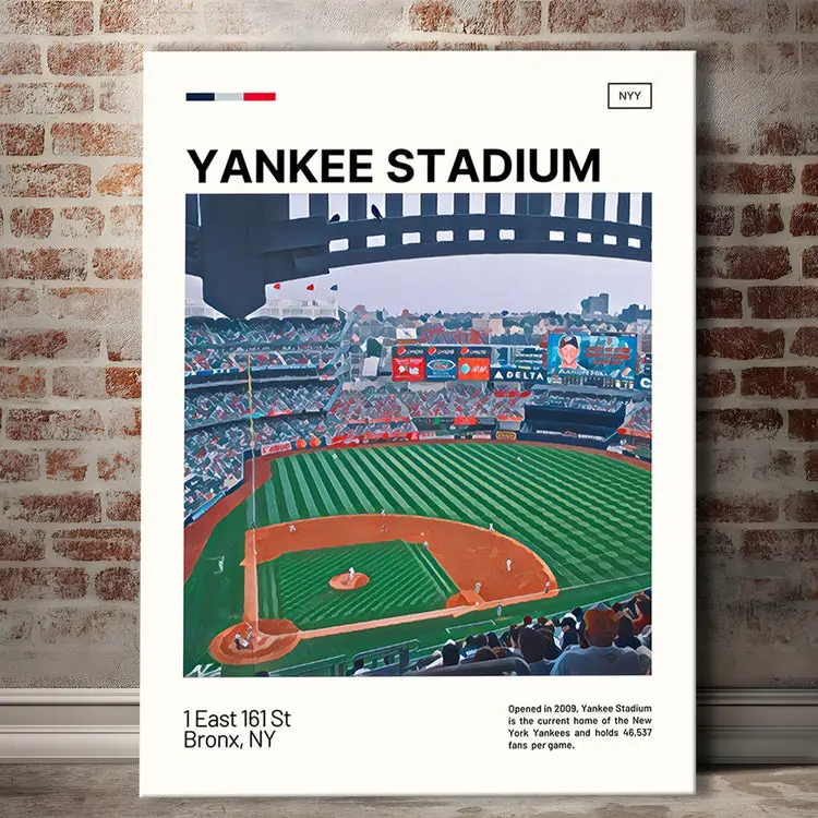 Yankee Stadium Print, NY Yankees Stadium Poster Print Art, Fan Gifts, Sport Art, Poster Print Wall Art - No Frame