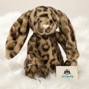 Jellycat Cobblehop Leopard Bunny Stuffed Animal, Soft Plush Bunny Doll, Sweet Gift for Her, Dust Bag Included, NWT
