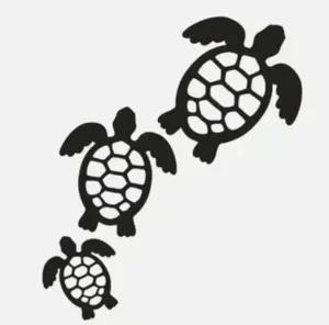 three sea turtle family animal home decor car truck laptop vinyl decal sticker 5"
