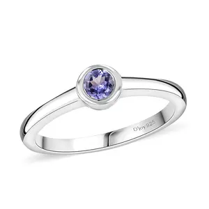 Shop LC Tanzanite 0.25 ctw Solitaire Ring in Rhodium Over Sterling Silver Size 9