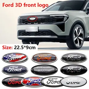 Ford Car Front & Rear Emblem, Scratch-Resistant Durable Hood Badge Replacement, Fits Focus, Fiesta, Kuga, Mondeo, Mustang Models