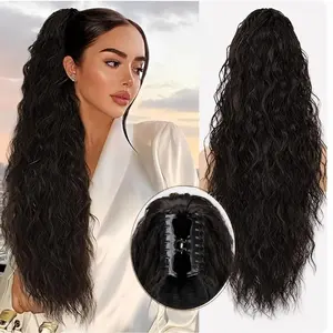 NOKOARI Claw Clip Extension 30" Long Wavy Ponytail Extension for Women, Fluffy Natural Looking Synthetic Clip-In Hairpiece, Easy Daily Wear