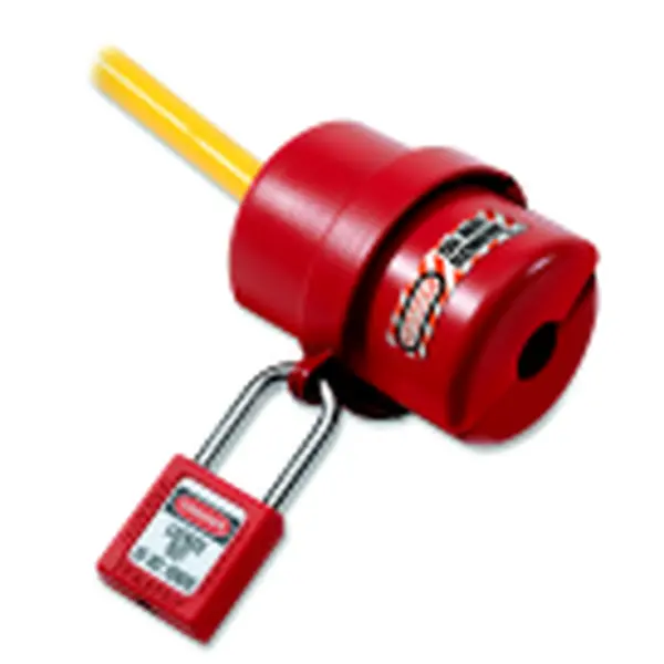 Master Lock Circular Rotating Electrical Plug Lockout, Xenoy Thermoplastic, Red