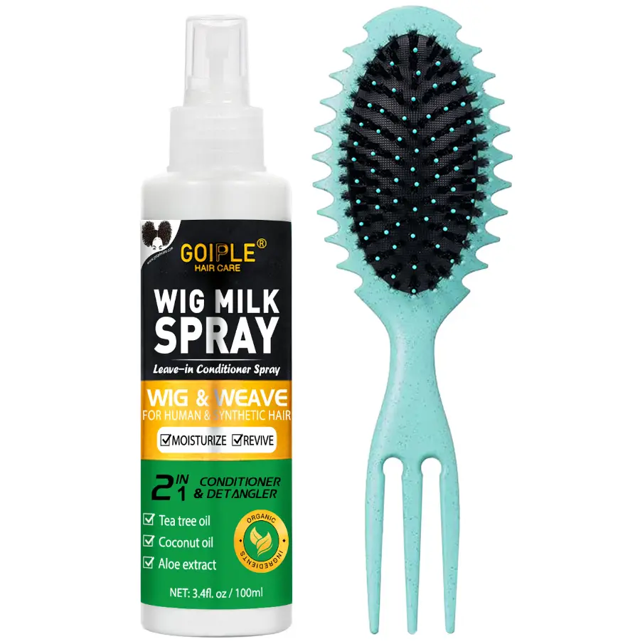 Goiple Synthetic Hair Wig Milk Spray 2 in 1 Leave-In Conditioner Spray for Hair Wigs & Detangler - Moisturizing Spray for Curly Hair Types - Coconut