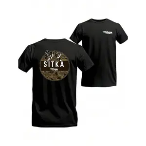 1 PCS Sitka Camo Duck Badge Graphic T-Shirt, Outdoor Hunting Tee, Unisex Short Sleeve For Fans, Perfect Gift
