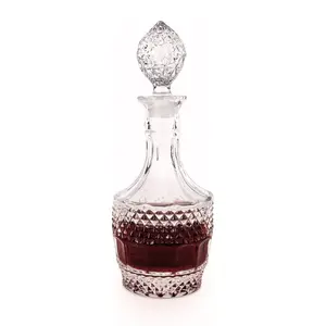 Vintage Crystal Decanter - Cut Crystal Liquor Decanter for Wine, 26oz, Dishwasher Safe, Elegant Glassware Set of 1