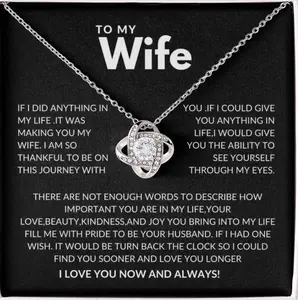 Wife Necklace Sterling Silver Knot Pendant