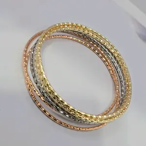 Bracelets seven set three colors Gold-plated 3x3 sizes beautiful style