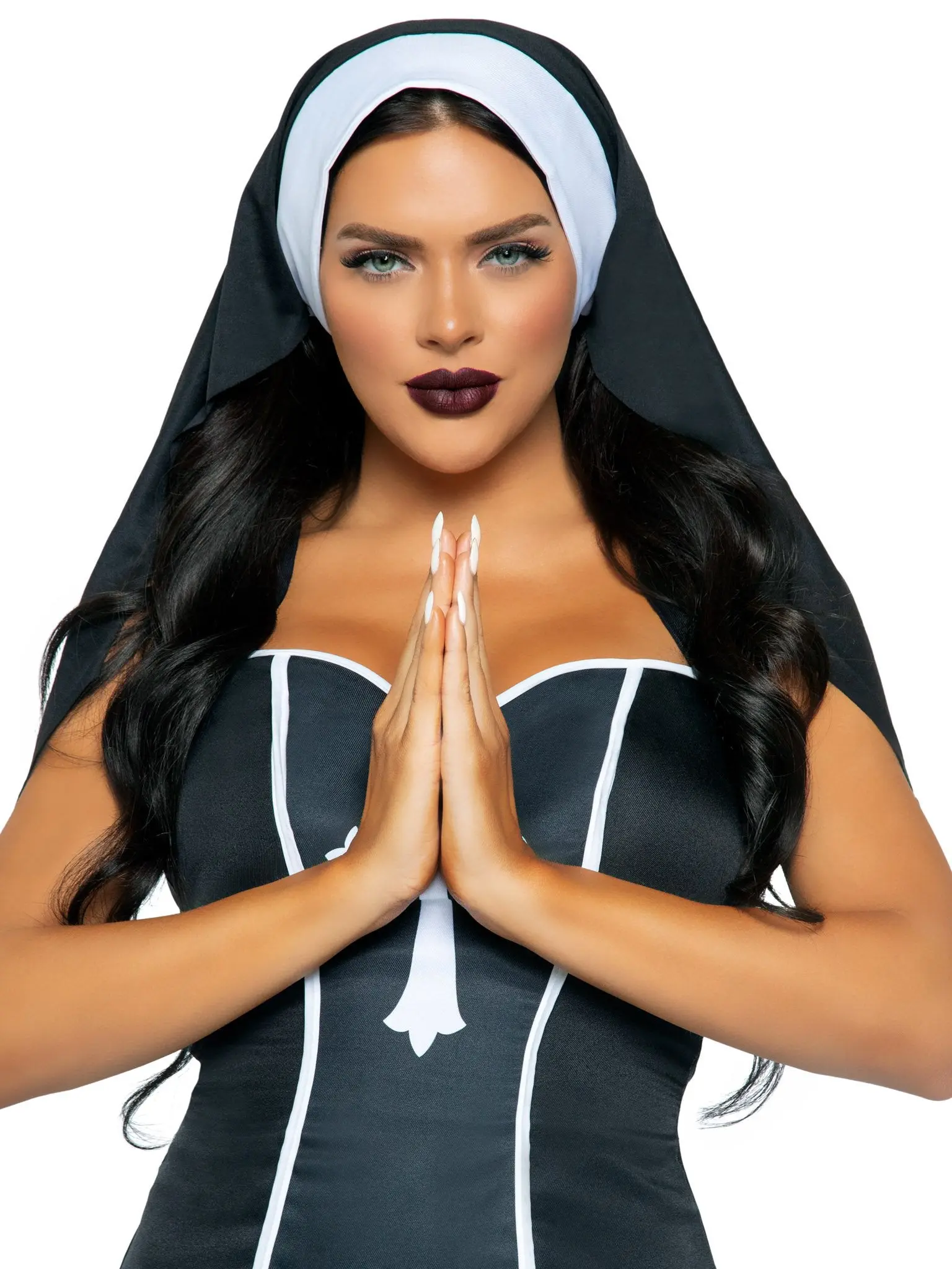Women's Nun Habit Costume Headband, Polyester Accessories That Fits Halloween Women's Clothes