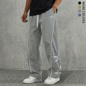 Men's Star Print Joggers 3 Pack - Men's Athletic Pants for Spring & Fall, Non-Stretch Regular Fit Outdoor Trousers