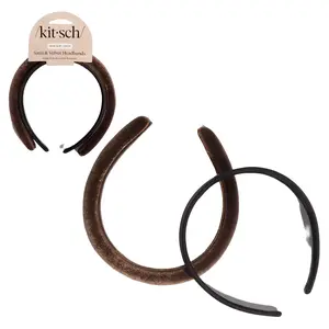 Kitsch Black & Chocolate Satin & Velvet Headbands