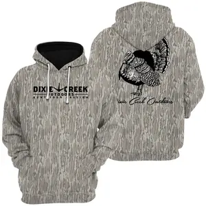 Vintage Turkey Hunting Camo Shirt – Outdoor Graphic Tee, Soft Cotton Blend Camo T-Shirt, Sweatshirt, Hoodie with Tree Print, Long Sleeve Outdoor Hunting Pullover Hooded