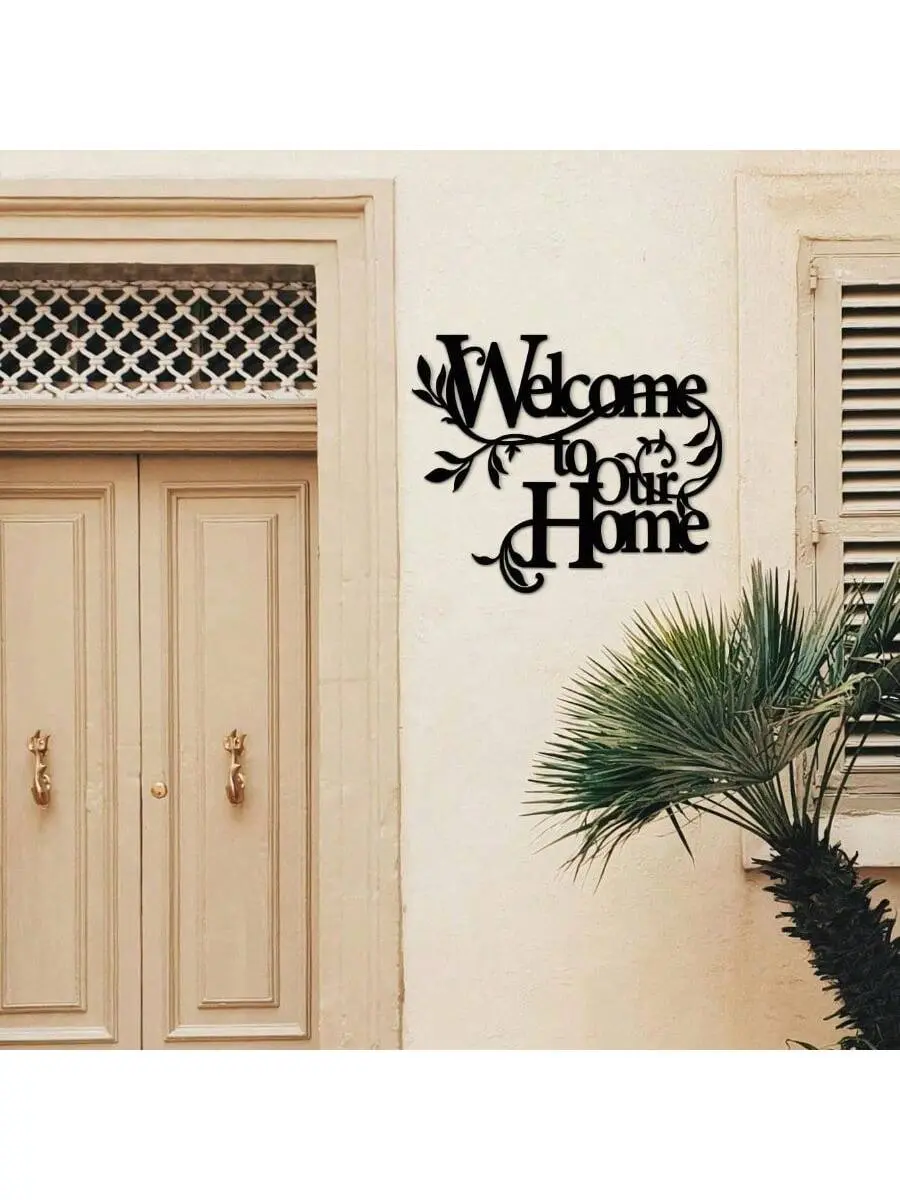 1 Pc "Welcome To Our Home"Creative Wall Decor - A Heartwarming Entryway Sign That Reflects Hospitality, Perfect As A Personalized Home Gift, Ideal For Adorning Foyers, Living Rooms, And Indoor Spaces Gifts Birthday Graduation