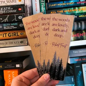 Holographic Quote Aesthetic Bookmark, Handmade Foil Bookmark, Robert Frost Gift for Book Lover
