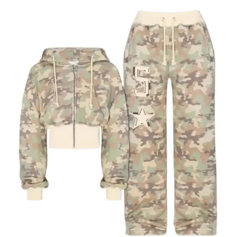 CamouflageSportsTwoPieceSetsWomensOutifitsStreetHip-hopWomensTwoPeiceSetsSlimHoodieCasualLooseSportsPants CamouflageSportsTwoPieceSetsWomensOutifitsStreetHip-hopWomensTwoPeiceSetsSlimHoodieCasualLooseSportsPants