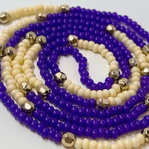 Ajna - uGlow Skincare & Waistbeads - Glass Seed Beads Cotton Poly Thread Handmade Tie On for Everyday Wear Affirmation Practices Waist Training Feminine Energy Alignment