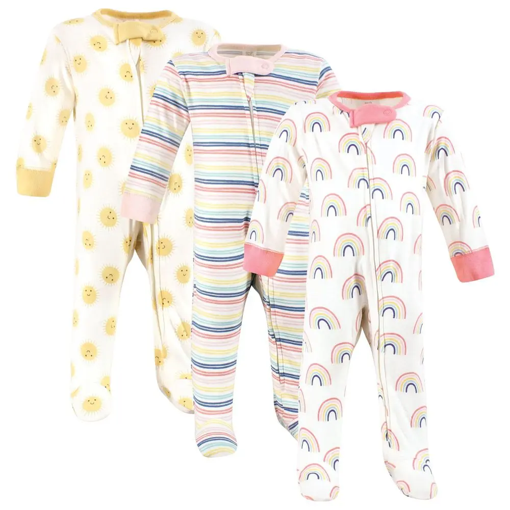 Touched by Nature Baby Girls Organic Cotton Sleep and Play Rainbows And Sunshine Preemie