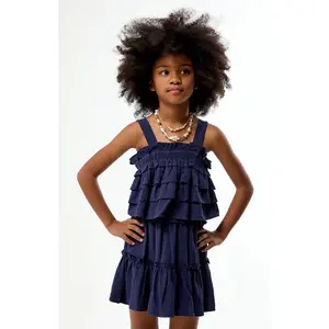 Pacsun Kids Navy Linen Ruffle Mini Skirt