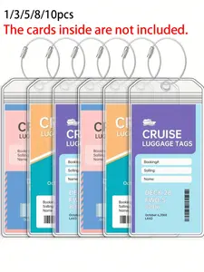 Transparent Cruise Luggage Tag Holder, Essential Travel Accessory for All Cruise Lines, Fits Backpacks, Suitcases, Gym Bags, Holiday Essentials, Bag Charms