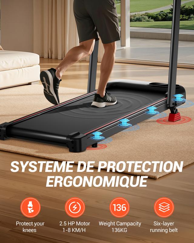 UMAY 16% Incline Treadmill for Home and Office, 4-in-1 Portable Foldable Under Desk Walking Pad,  2.5 HP Quiet with Diamond Pattern Belt