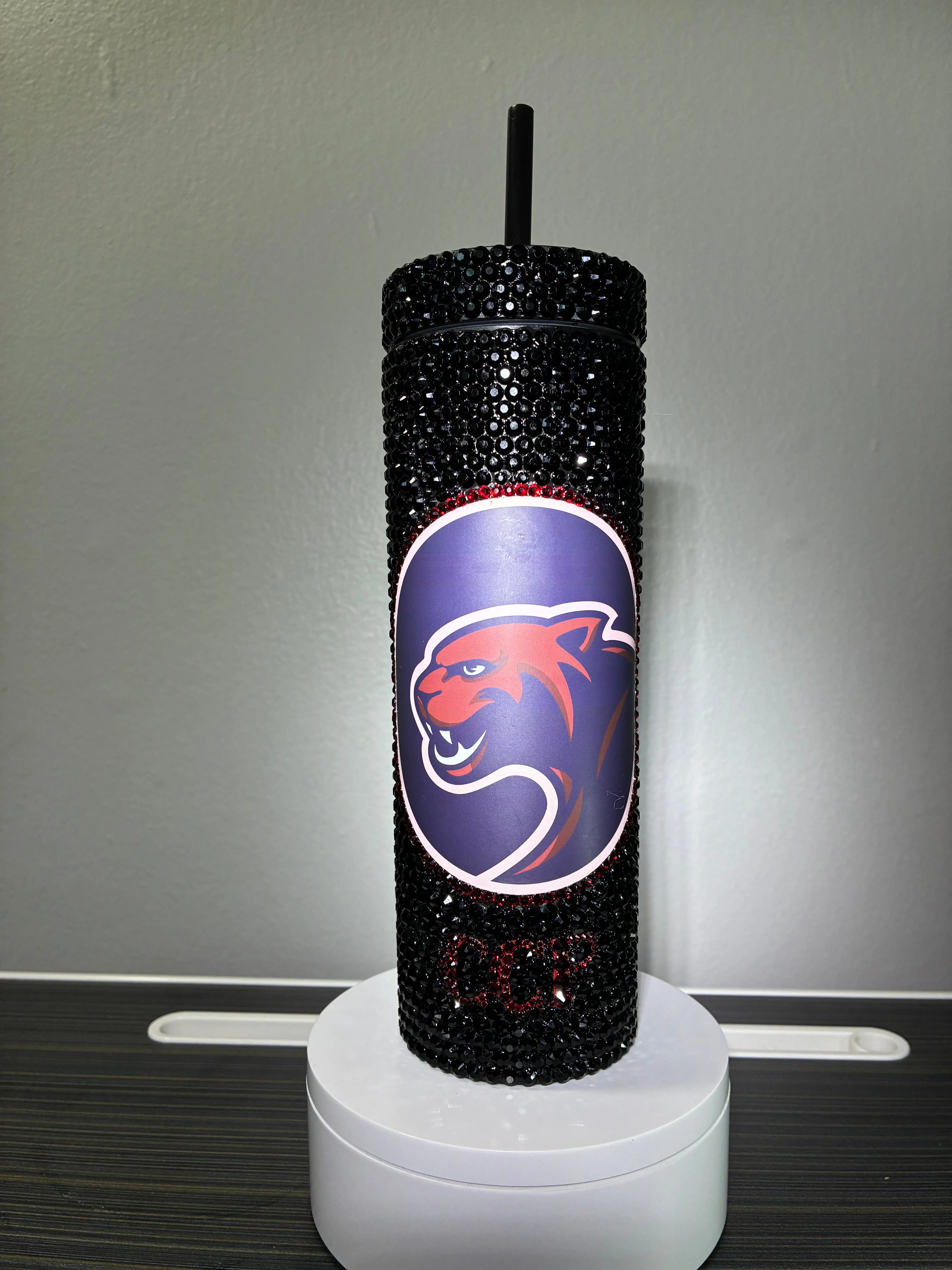 Custom Bedazzled Circle City Prep 16oz Plastic Tumbler