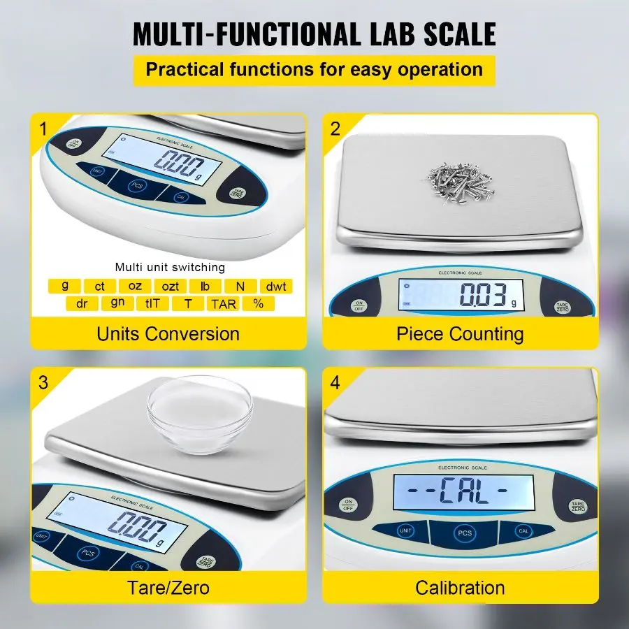VEVOR Lab Scale Analytical Balance, 3000gx 0.01g Accuracy High ...
