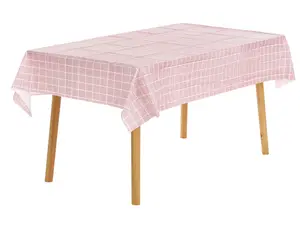 REGALWOVEN Checkered Tablecloth 6 Pack, Disposable Plastic Waterproof Table Cover for Party and Dining Room