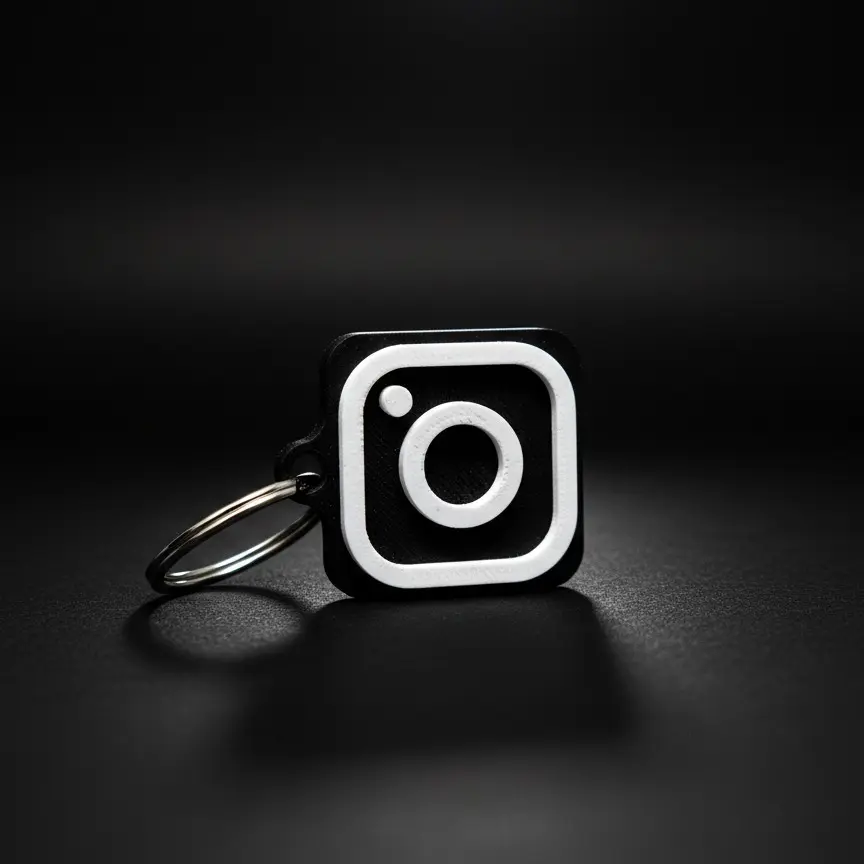 Personalized Social Media Keychain – Custom Logo Keychain