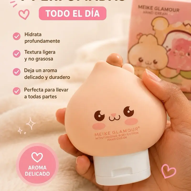 Meike Glamour Peach-Shaped Moisturizing Hand Cream & Body Lotion for Soft Nourishment 12PCS Lightweight Moisture