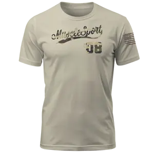 Musclesport Baseball Camo Logo T-Shirt - Tan