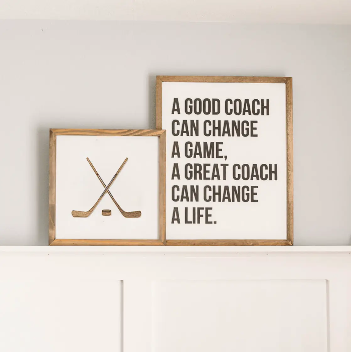 BUNDLE Write-On HOCKEY Coach Appreciation Gift | 16x16 inch sign + 17x21 inch sign + 2 Sharpies