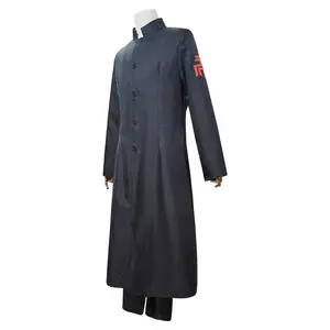 Anime Tokyo Revengers Cosplay Manjiro Sano Costume  Black Cloak Pants Outfit Halloween Carnival Party Suit