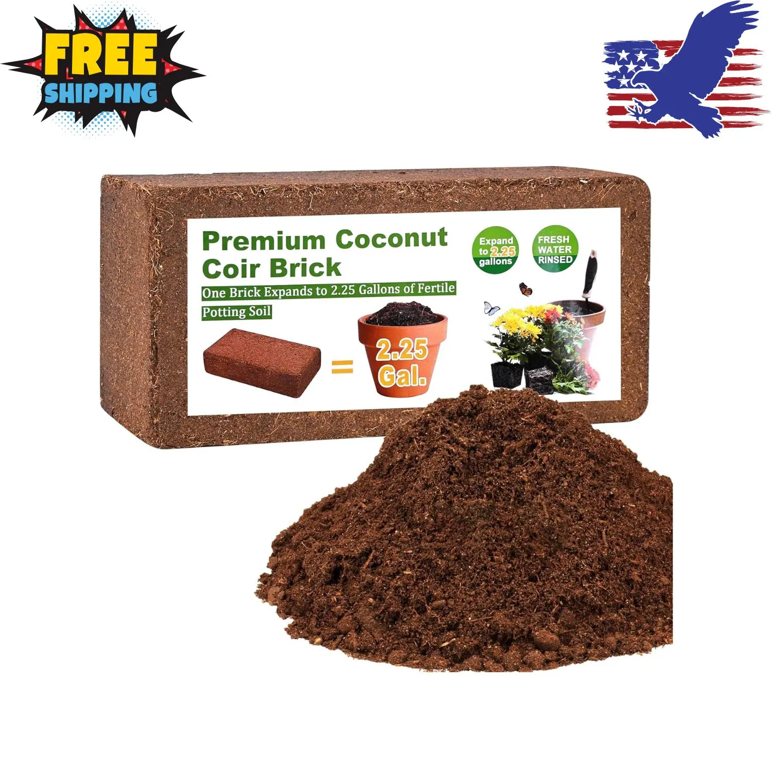 1 Pcs Compressed Coconut Coir Brick Coconut Fiber Husk Substrate Mulch
