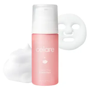 Celare Collagen Glow Bubble Pack | K-Beauty | 30-second micro-bubble mask with 700,000 ppm+ collagen water, Cica-derived exosomes, PDRN, 10 peptides, and protein complex for a firmer, more radiant look | 95 ml / 3.21 fl. oz.