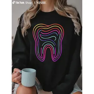 Unisex Long Sleeve Sweatshirt Retro Vintage Dentist Dental Hygienist Assistant Casual 100% Cotton