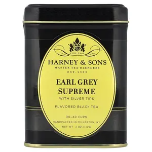 Harney & Sons Black Tea, Earl Grey Supreme with Silver Tips, 4 oz (112 g)