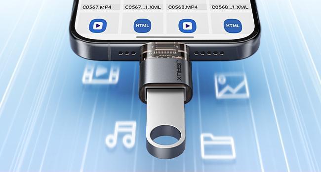 JSAUX  USB C Male to USB Female OTG Adapter 3.0 [3 Pack], Compatible with MacBook, iPhone, Samsung Galaxy, All USB C Smartphone Cellphone-Black